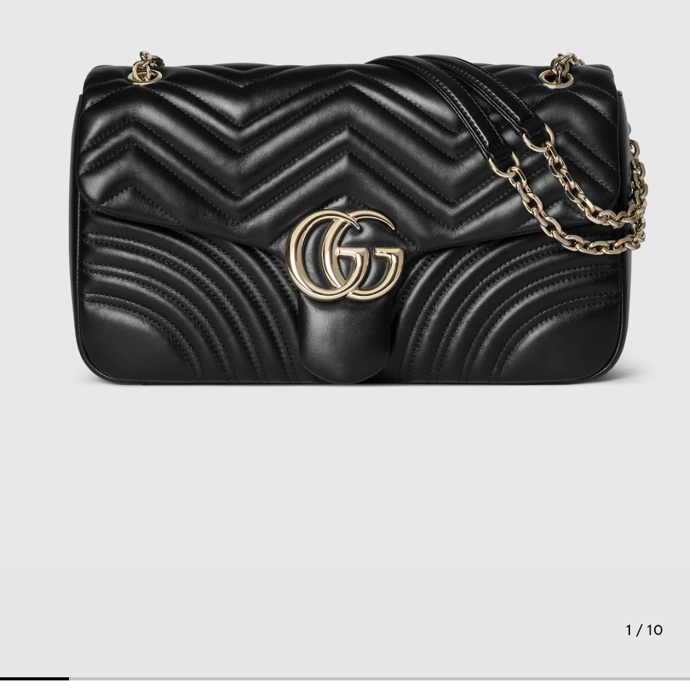 Gucci Beige Leather Shoulder Bag with Gold Accents - Picture 4 of 5